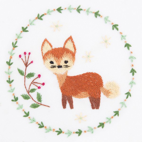 Набор для вышивания нитками Panna, Живая картина, Рыжая лисичка, 10х10 см