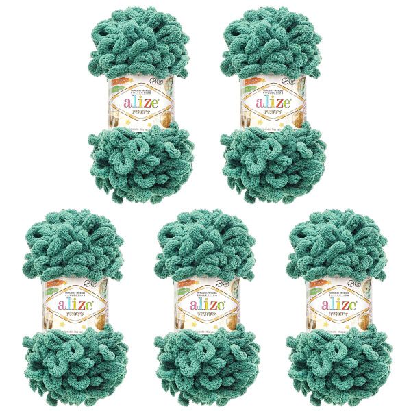 Пряжа Alize (Ализе) Puffy / уп.5 мот. по 100 г, 9м, 148 морская волна