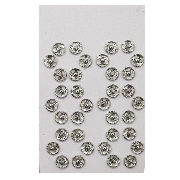 Кнопка пришивная металл ⌀10.0 мм, никель, 36 шт