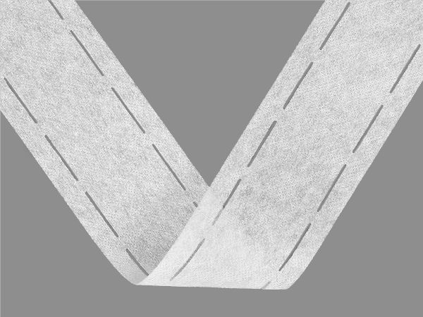 Лента корсажная клеевая перфорированная 60.0 мм / 200 метров, 70 г/м², цв. белый, 20170 9/1/40/1/9, БрючникоФФ