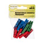 Прищепки декоративные 3.5 см, 60 шт, 08 Праздничное настроение (красный, синий, зеленый), Mr.Painter DKN-05