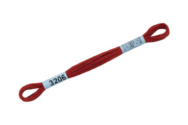 Мулине Gamma 100% хлопок, цв.3206 красно-коричневый, 24 мотка по 8 метров