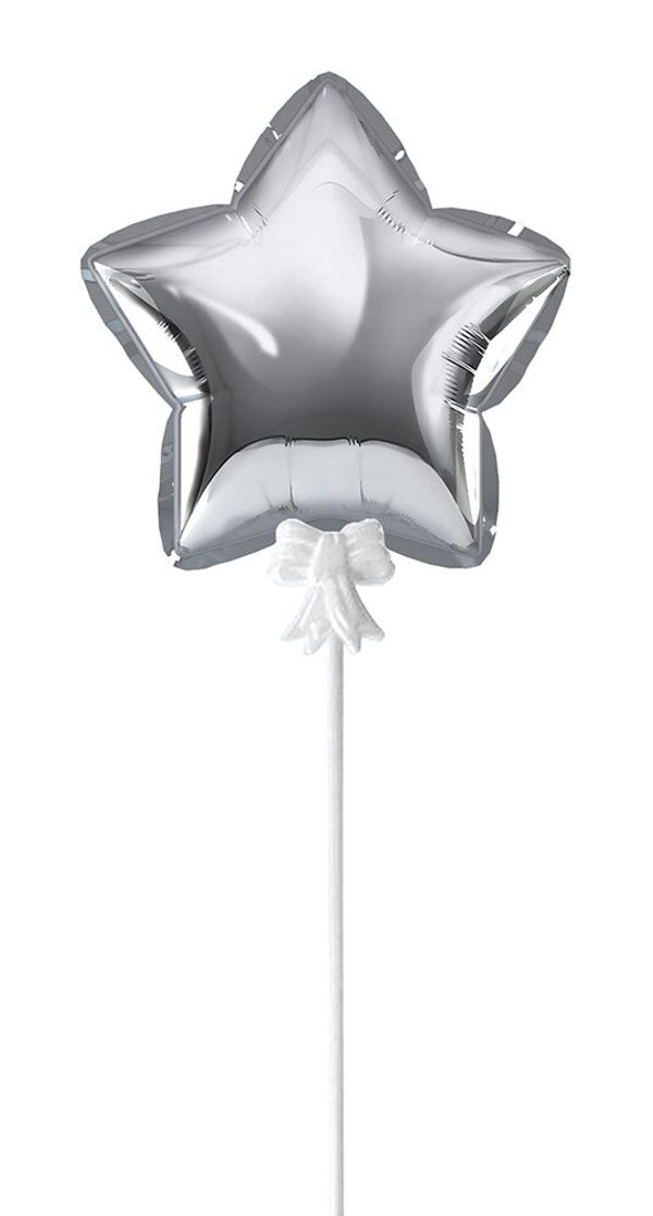 Шар самодув Звезда 11х11.5 см, 5 шт, серебро, Boomzee FBZ-01