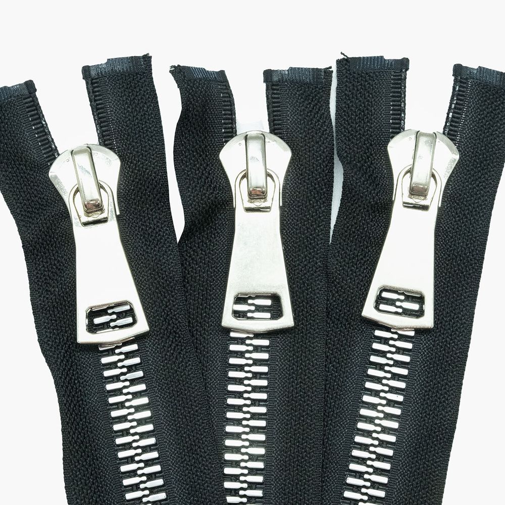 Молния трактор Т10 (10 мм) 2 зам., разъем., 100 см, декор. звено, ник / черн, 5 шт