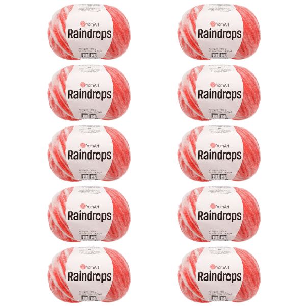 Пряжа YarnArt (ЯрнАрт) Raindrops / уп.10 мот. по 50 г, 115 м, 2908 красный меланж