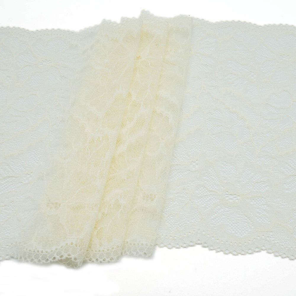 Кружево бельевое эластичное 250 мм / 10 м, телесный