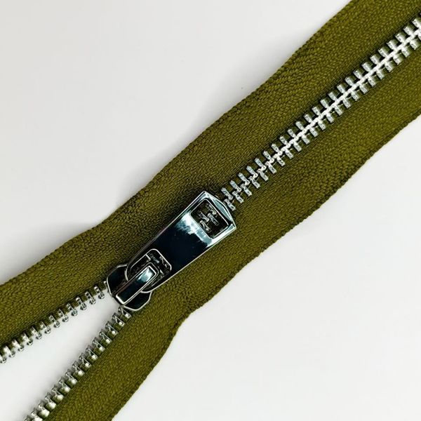 Молния металл Т5 (5 мм) 2 зам., разъем., 110 см, титан, никель, D888 оливковый хаки уп.5 шт, Mzip Premium