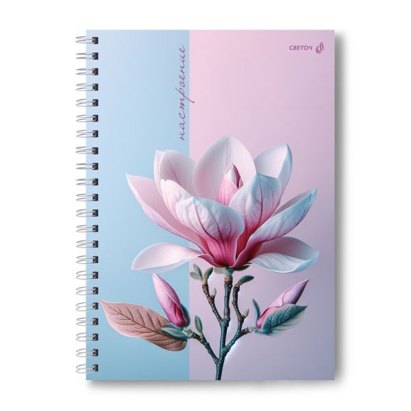 Тетрадь ученическая общая, A4 96 л. на гребне 65 г/м², белизна 100 %, 4 шт, клетка, 01250 Нежная весна, Светоч Т129