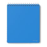 Блокнот с пластиковой обложкой, тиснение серебряной фольгой, 500 мкр, на гребне, A5 60 л., 4 шт, клетка, Голубой 01039, Светоч 60Б29