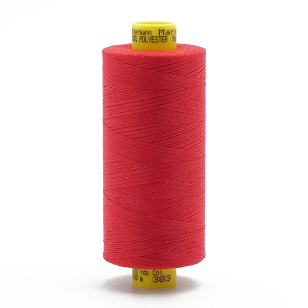 Нитка особо тонкая Gutermann Mara №150 (150/2), 1000 м, 713953, цв. 383 малиново-красный, 1 катушка