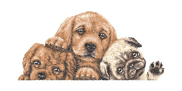 Алмазная (кристальная) мозаика Фрея, Пушистики, 50х25 см