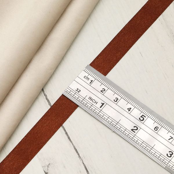 Лента атласная 1-сторонняя 12.0 мм / 22.86±1 метров, 074 медно-коричневый, Globus