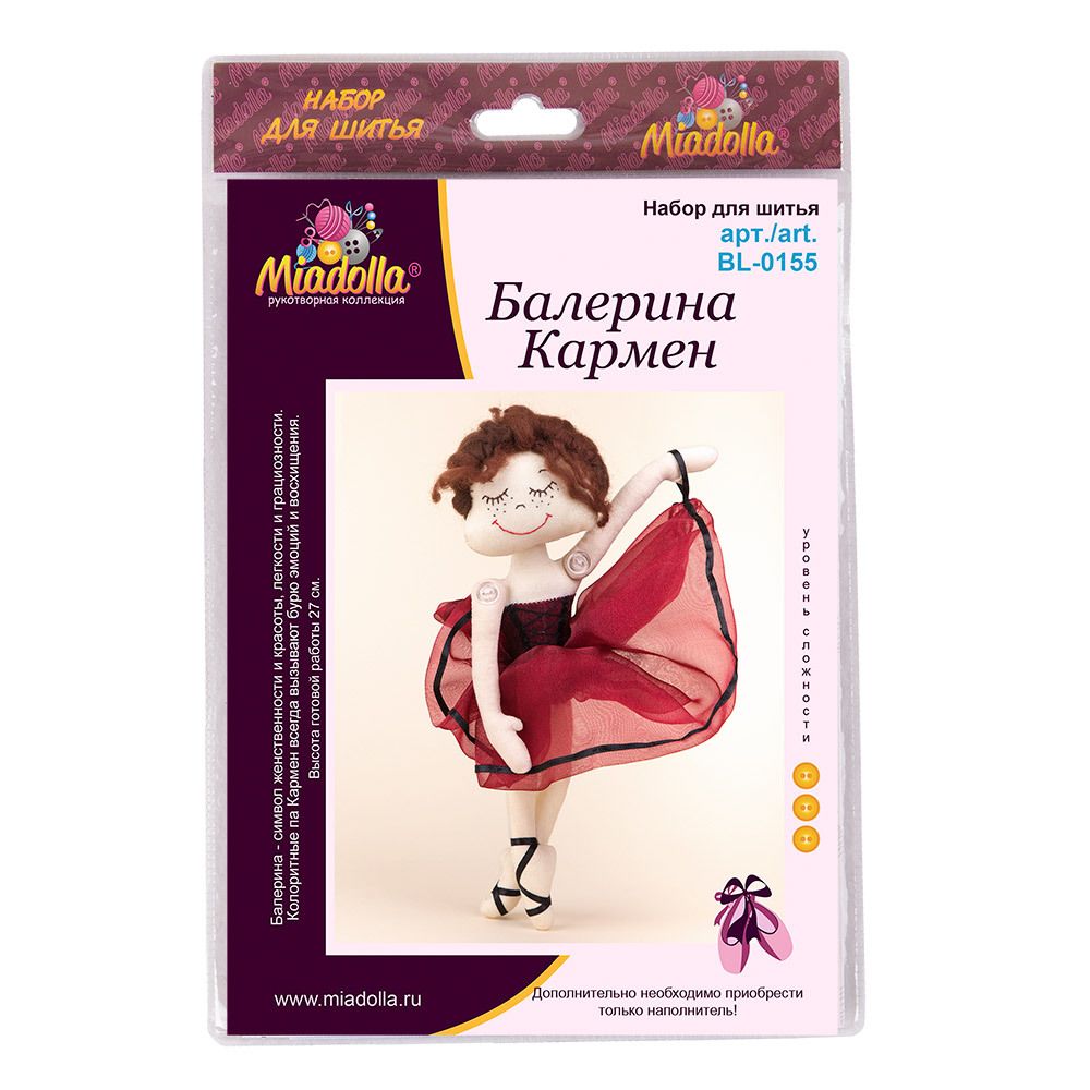 Набор для шитья игрушки Балерина Кармен 27 см, Miadolla BL-0155