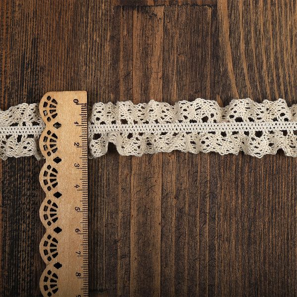 Кружево вязаное (тесьма) 30 мм / 10 метров, на резинке, цв.01 натуральный, Kruzhevo