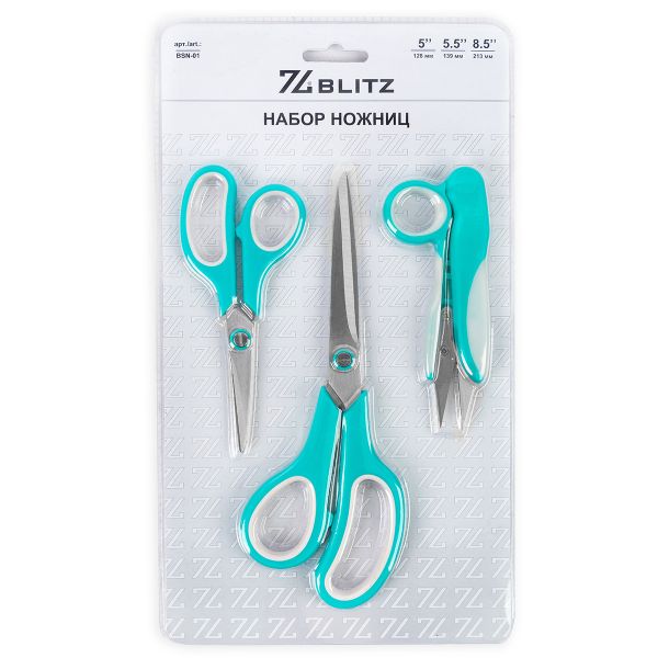 Ножницы рукодельные набор, 3 предмета, Blitz BSN-01