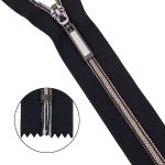 Молния спираль (витая) Т7 (7 мм) 1 зам., н/раз., 18 см, черн.ник. / черн, 10 шт