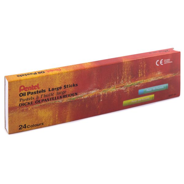 Пастель масляная 24 цв, мелки увеличенного диаметра, Pentel Large Sticks GHT-24L