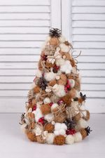 Сизалевое волокно 30 г,±3 г, 06 белый/св.коричневый/коричневый, Blumentag BMG-30 MIX