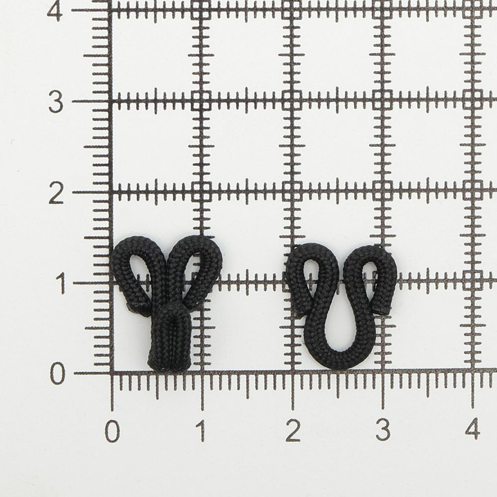 Крючки пришивные в оплетке 10х25 мм, цв.черный, 100 шт