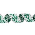 Лента (тесьма) жаккардовая 18.0 мм / 25±1 метров, рис.9797, белый/зеленый, Gamma С3771Г17 рис.9797