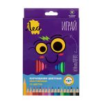 Карандаш цветной пластиковый трехгранный заточенный 18 цв, Лео LPPCP-18