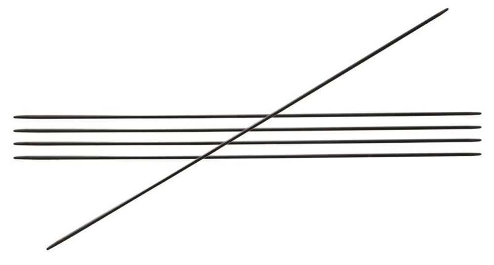 Спицы чулочные Knit Pro Karbonz 1,25 мм / 20 см, карбон, черный, 5 шт, 41121