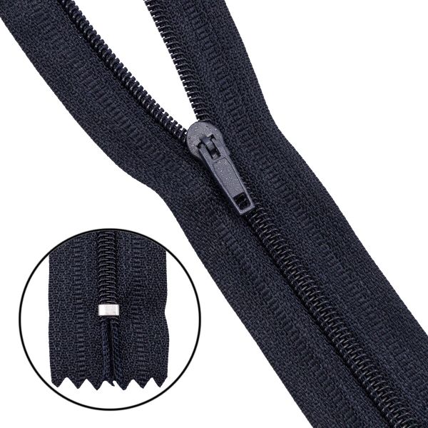 Молния спираль (витая) брючная Т4 (4 мм) 1 зам., н/раз., 20 см, п/автомат, цв.233 т.синий, 10 шт