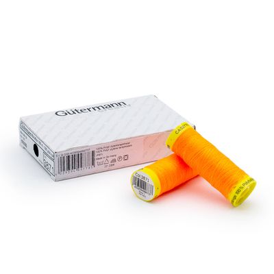 Нитки для трикотажа Gutermann Maraflex, 150м, 3871 неоновый оранжевый, 5 катушек