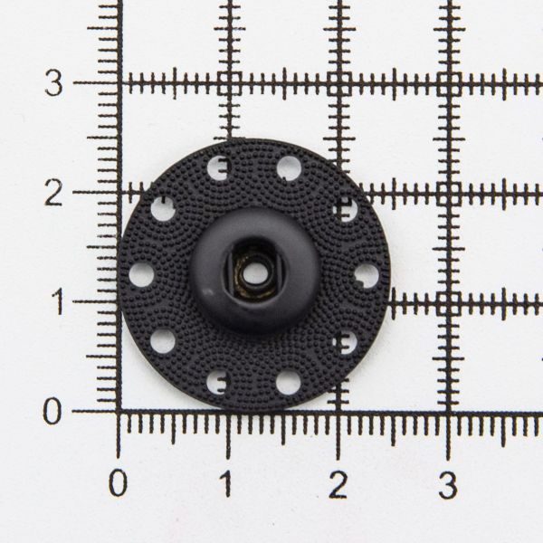 Кнопка пришивная металл ⌀25.0 мм, металл, Black, уп.10 шт