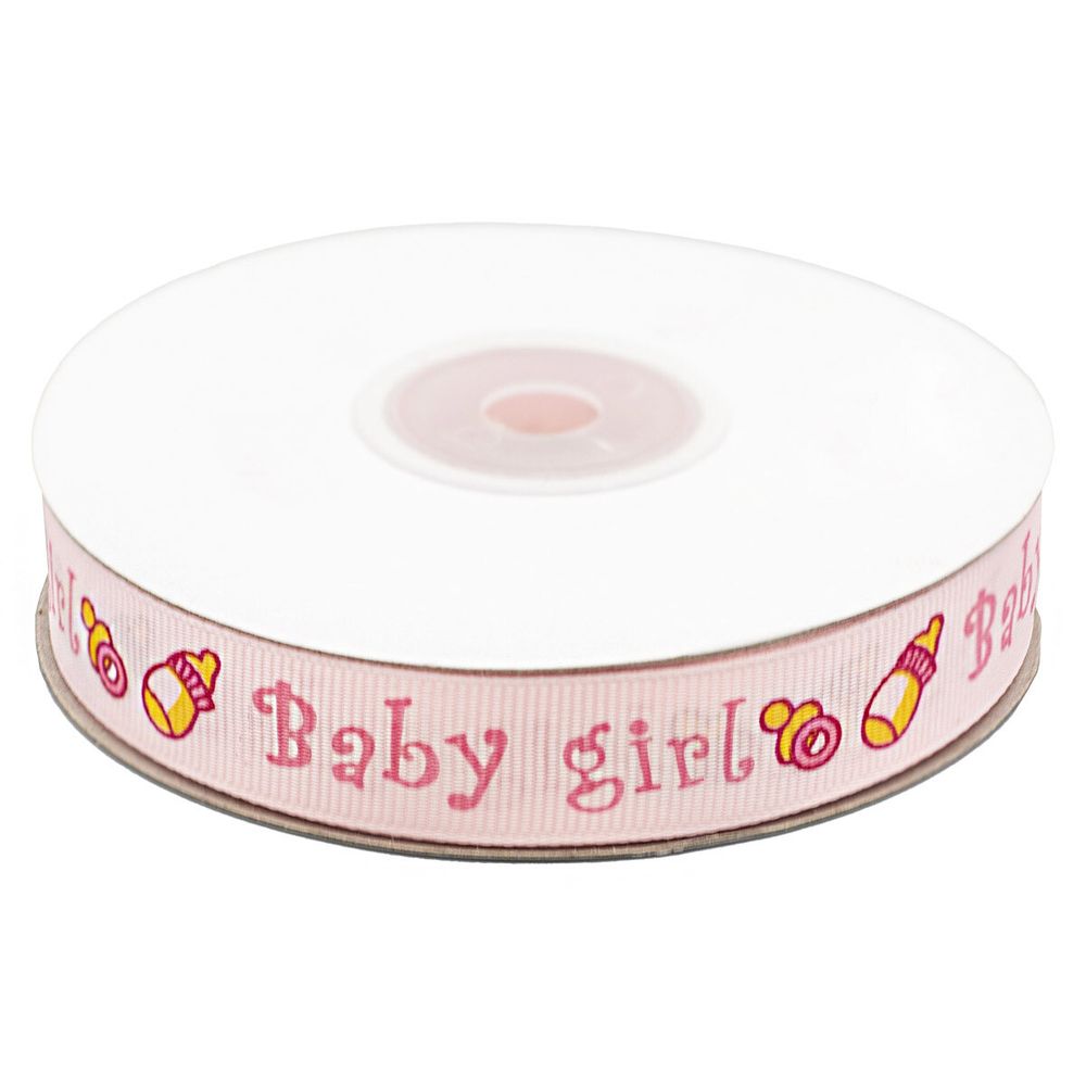 Лента репсовая (в рубчик) 15.0 мм / 22.86±1 метров, Baby-girl, S090778