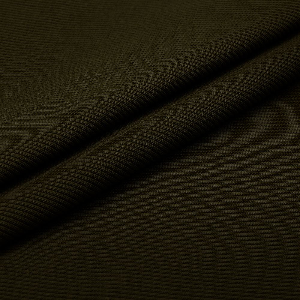 Кашкорсе трикотажное полотно 400 г/м², 60+60 см, тем.хаки, 60м /TOS/