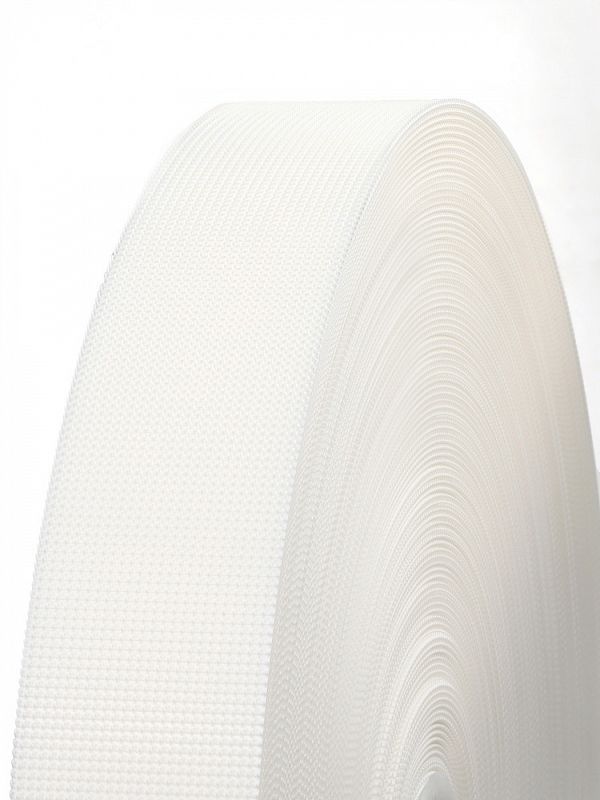 Лента контактная липучка (велкро) пришивная 38 мм / 50 метров, пластиковая, поперечный крючок, белый, КРЮЧОК, качество 