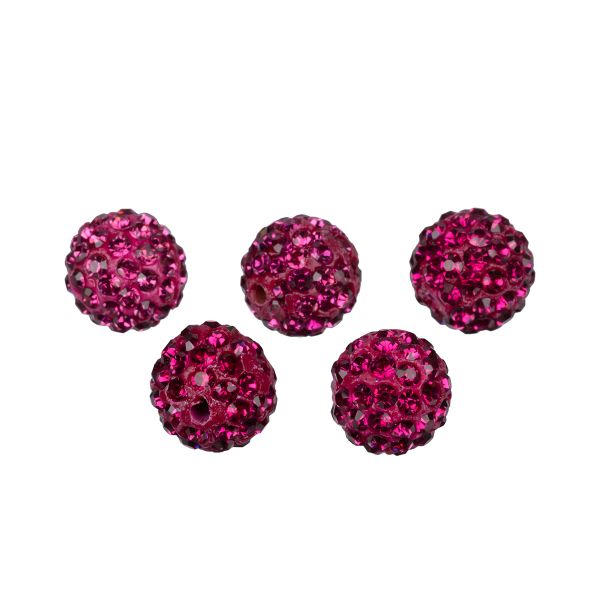 Бусины пластик ⌀12 мм, 5 шт, №10 малиновый, Zlatka BWM-12