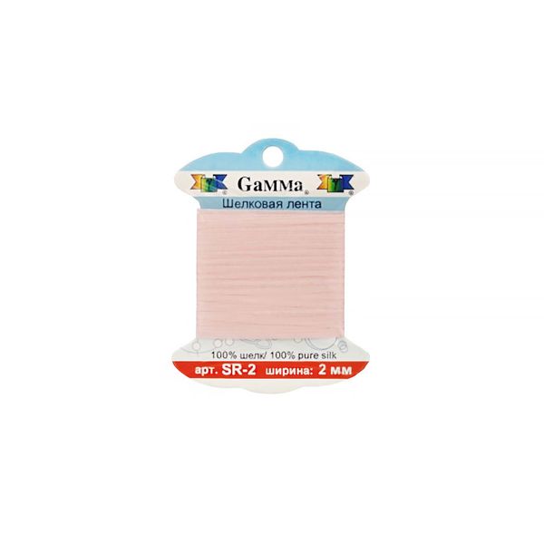 Лента (тесьма) шелковая 2.0 мм / 9.1±0.5 метров, 066 бл. розовый, Gamma SR-2