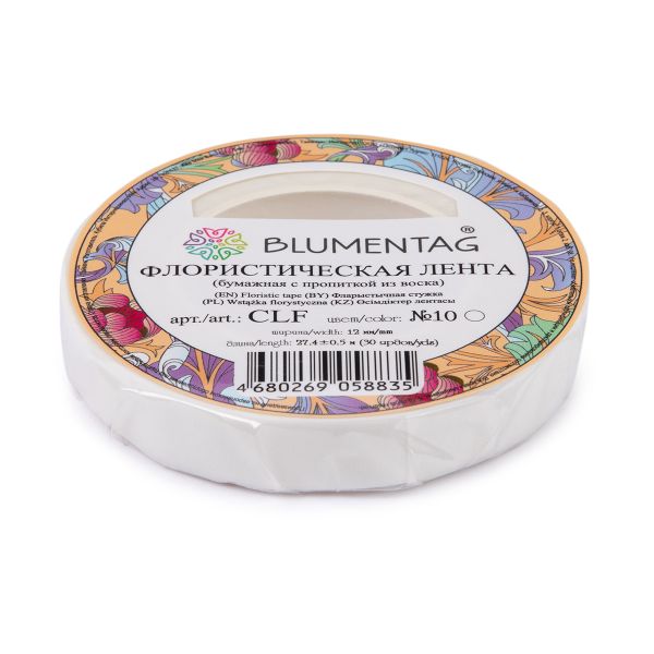 Флористическая лента 27.4 м, 10 белый, Blumentag CLF