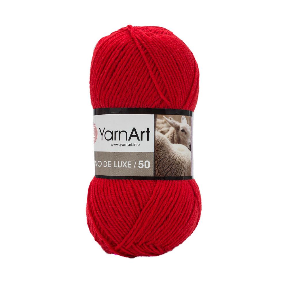 Пряжа YarnArt (ЯрнАрт) Merino de Lux / уп.5 мот. по 100 г, 280м, 156 алый