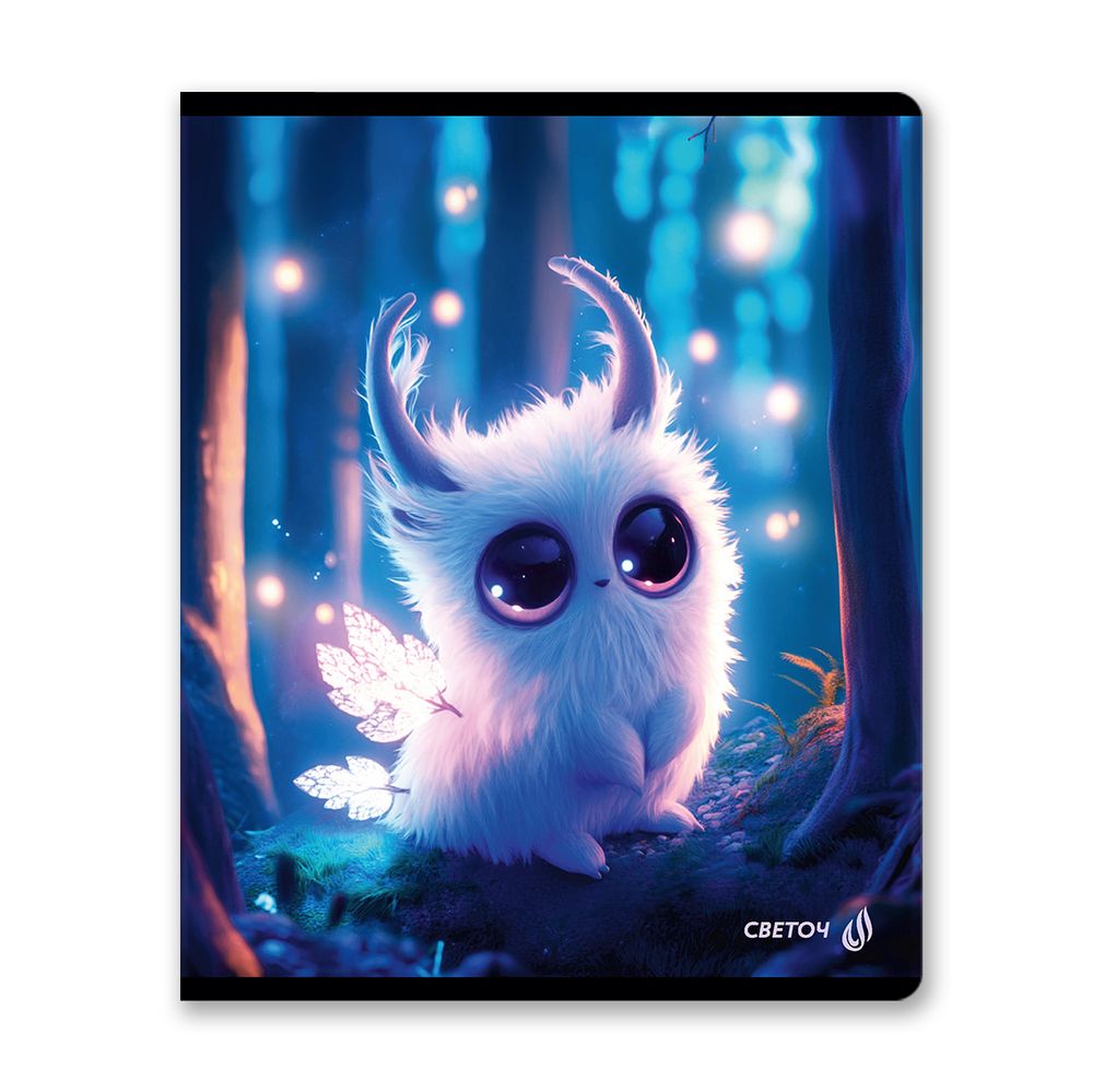 Тетрадь ученическая общая, выборочный лак, A5 48 л. на скобе 65 г/м², белизна 100% 10 шт клетка, 01493 Монстрики, Светоч Т195