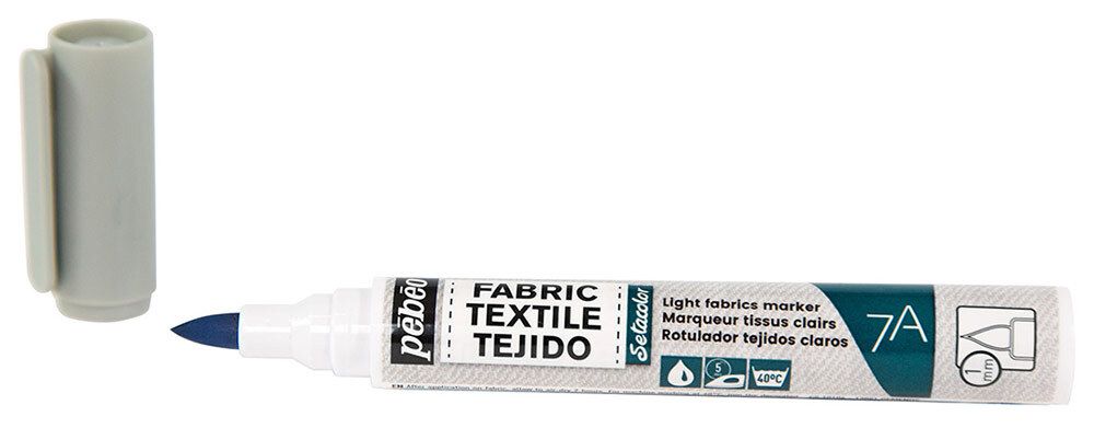 Маркер для светлых тканей 7A Light fabric 1 мм, перо круглое, 6 шт, 803413 св.серый, Pebeo