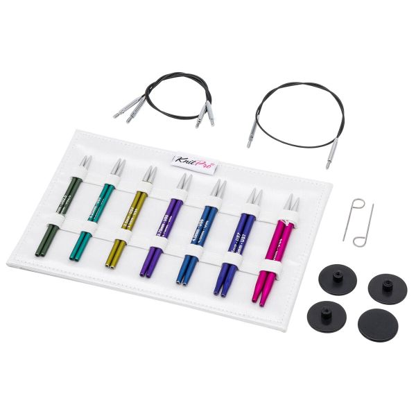 Набор съемных спиц Knit Pro Midi Zing, 10 см, 7 пар (3-5 мм), алюминий, 47437