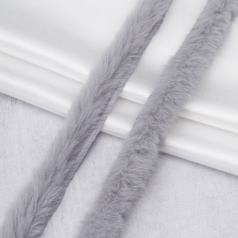 Кант декоративный меховой 15 мм / 50 метров, 04 серый, 3Al235