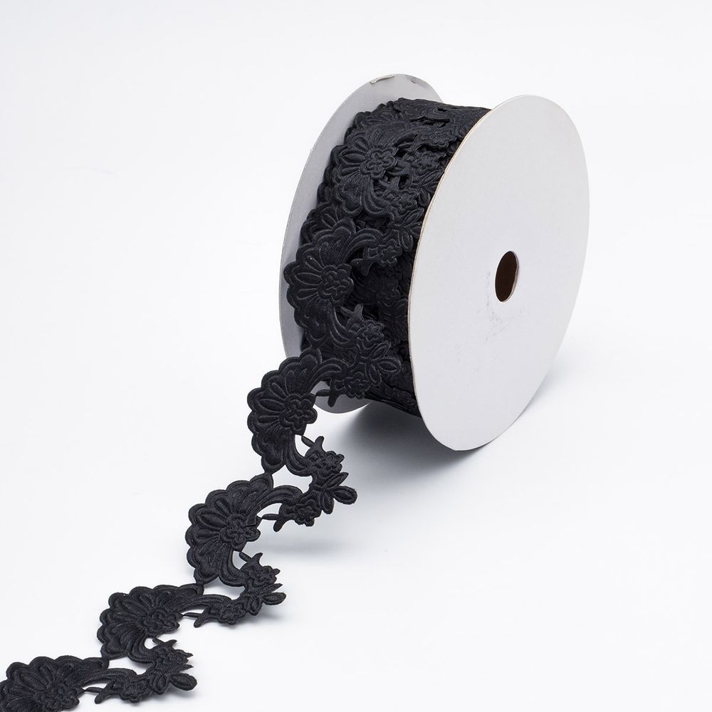Лента декоративная 45.0 мм / 13.72 метра, черный, 201432