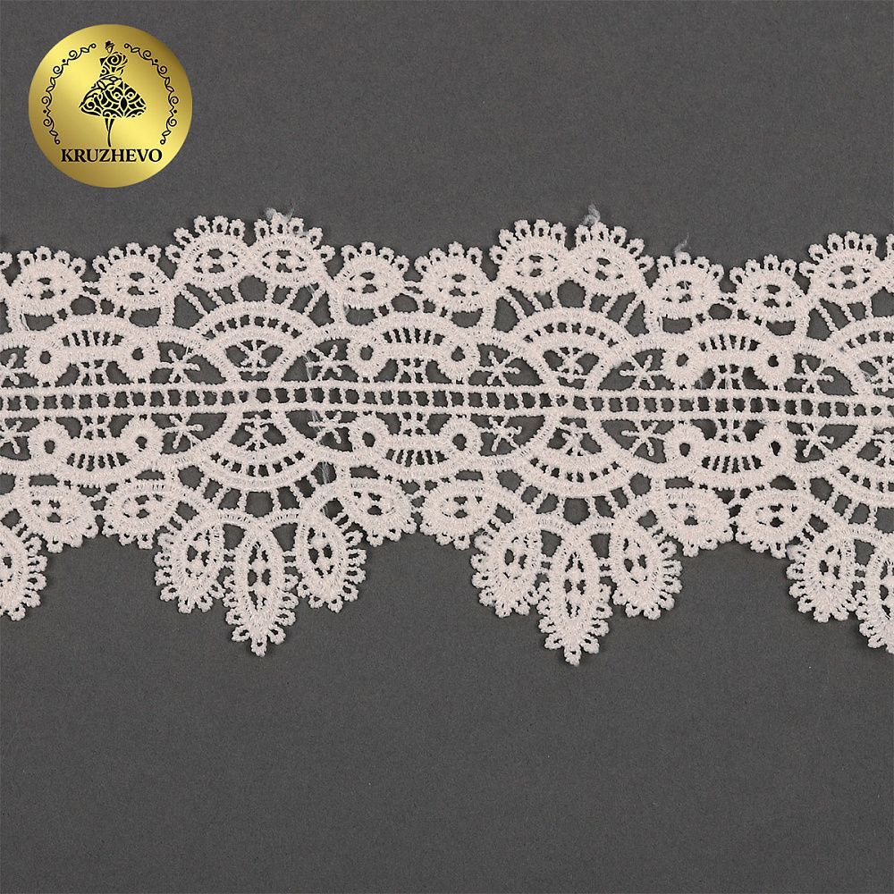 Кружево гипюр (плетёное) 70 мм / 4.5 метра, TBY.SUN.11, цв.F102 молочный