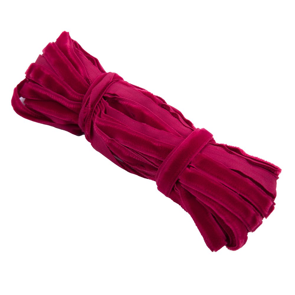 Лента бархатная (тесьма) 9-11.0 мм / 10±0.5 метров, малиновый, Blitz С3574Г17