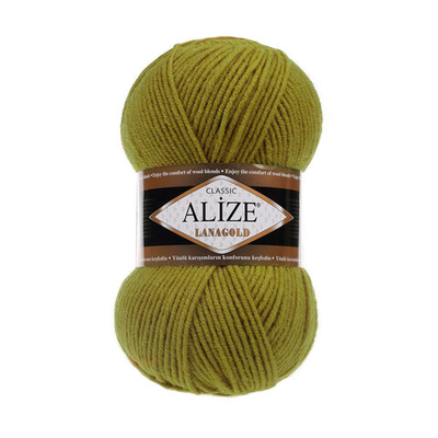 Пряжа Alize (Ализе) Lana Gold / уп.5 мот. по 100 г, 240 м, 758 оливковый