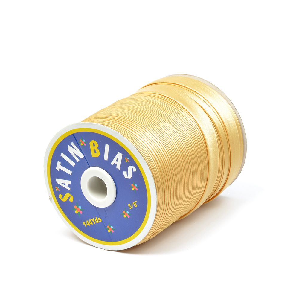 Косая бейка атласная 15 мм / 132±1 метра, BS, 597636, цв.F118 песочный