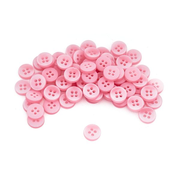 Пуговицы 4 прокола 18L=11 мм, пластик, col.09 розовый, 72 шт, CN2842