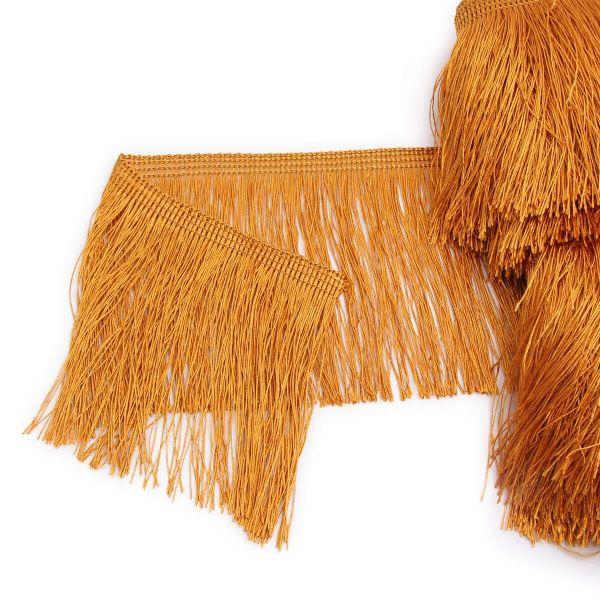 Бахрома отделочная широкая 120.0 мм / 25 метров, 848 золотистый