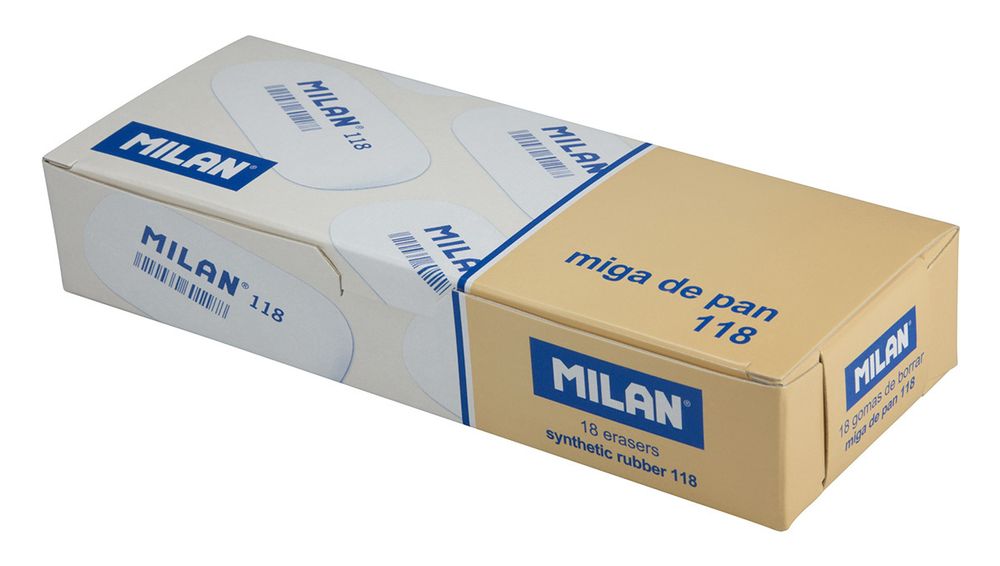 Ластик 118 овальный 6.3х2.8х0.9 см, 18 шт, ассорти CMM118, Milan