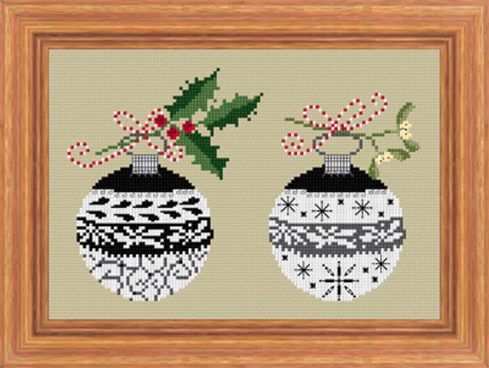 Набор для вышивания &quot;Два рождественских шара&quot; 12*12см, Acufactum Ute Menze, 24098-03