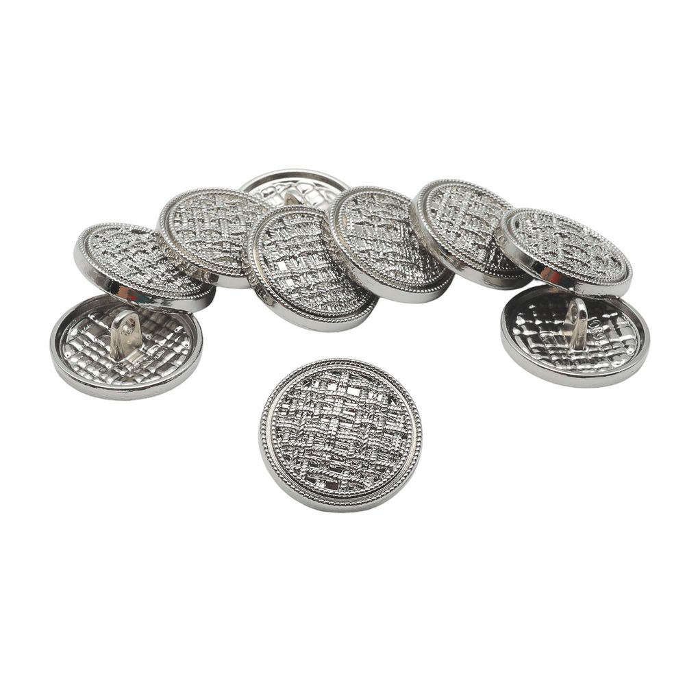 Пуговицы на ножке 32L=20 мм, металл, Silver (серебристый), 10 шт, MP06